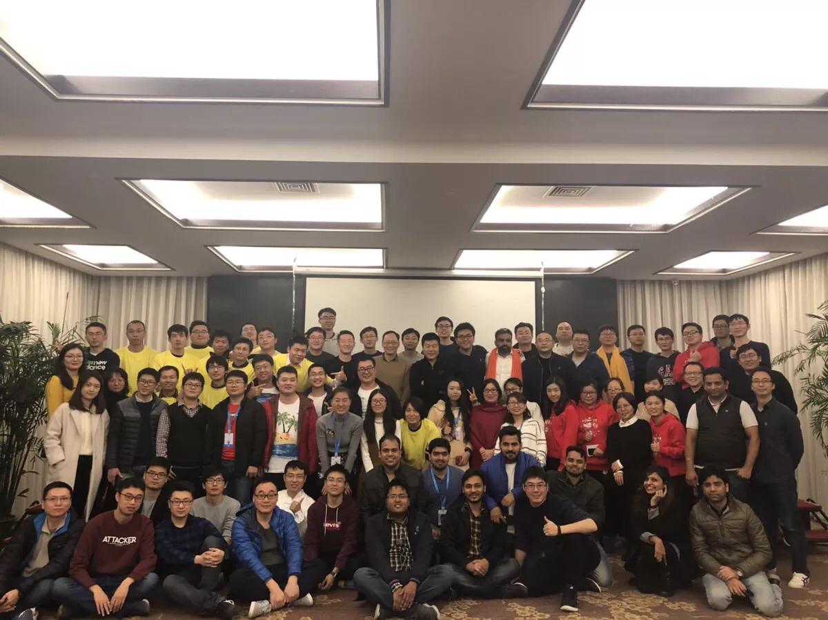 Group photo with the Ant Financial team at a company offsite